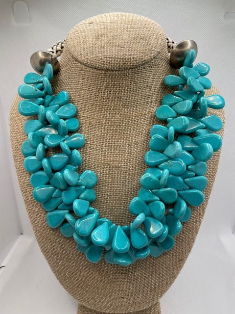 Chunky Turquoise Fashion Necklace WA215